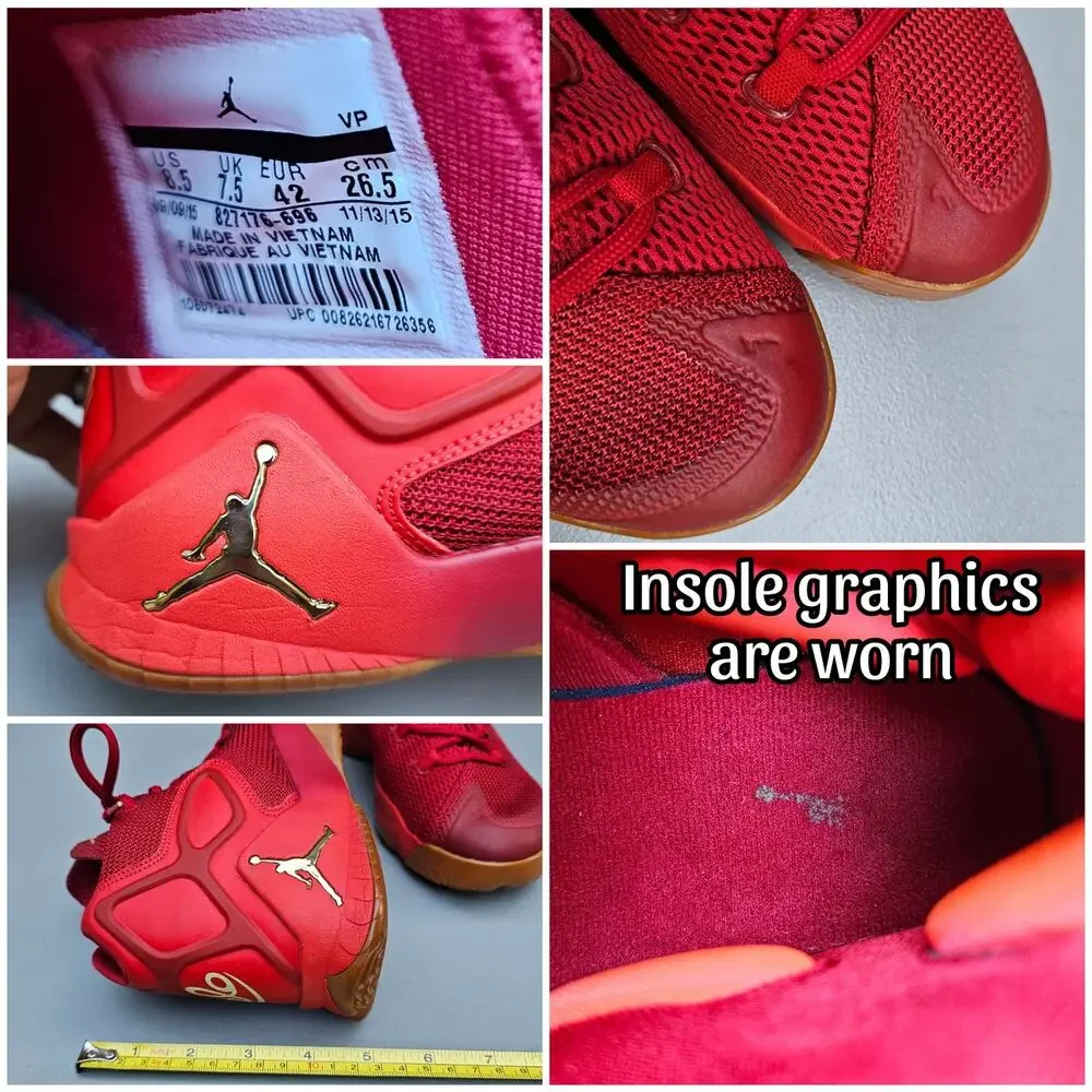 Nike Air Jordan Melo M12 Big Apple Gym Red Basketball Shoes Size 8.5 827176 696